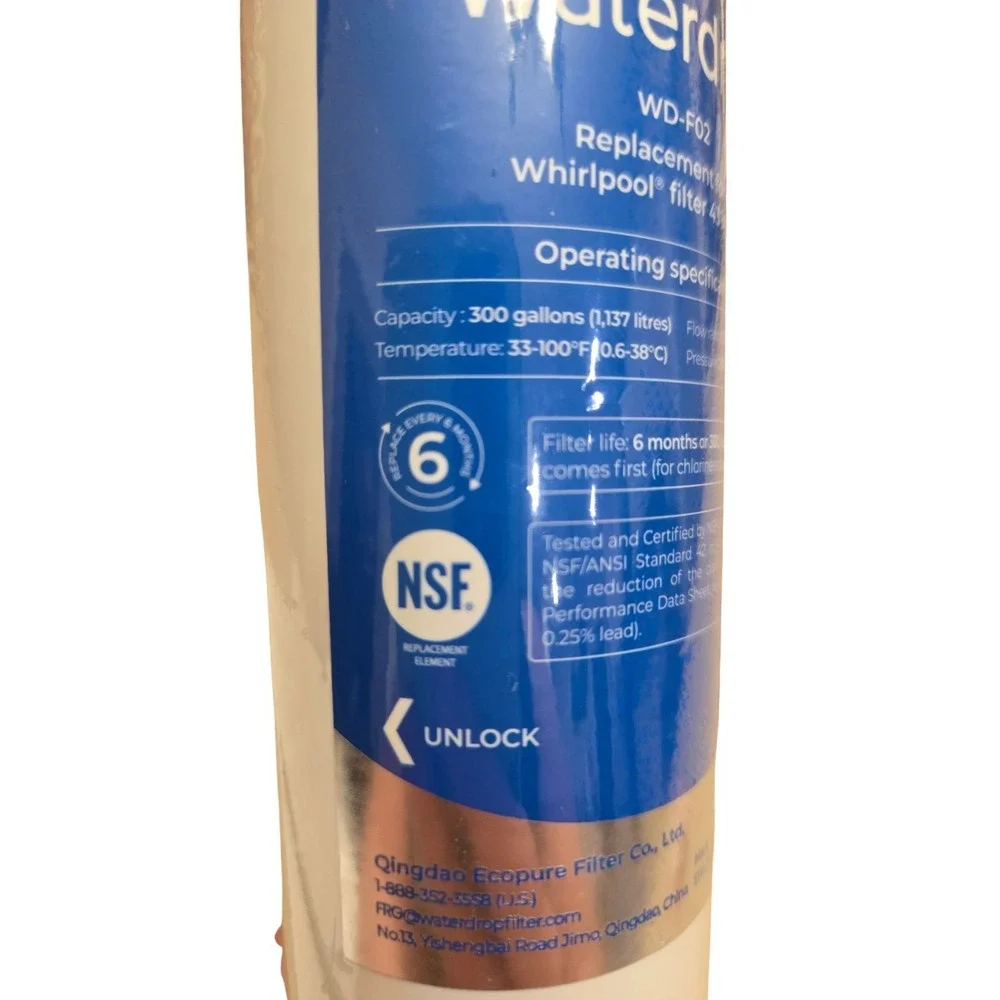 Whirlpool Waterdrop WD-F02 Refrigerator Water Filter. Replacement 4396508‎